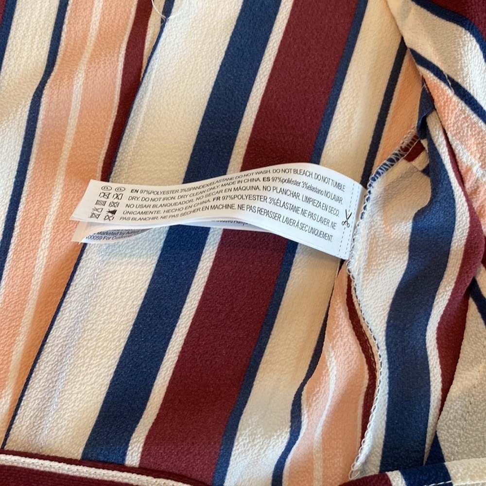 Forever 21 Contemporary Woven Top Open Front striped Multicolored Top Size M - Picture 8 of 11